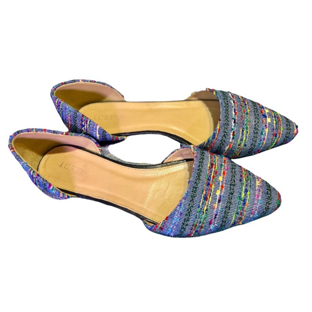 J. Crew | Colorful Tweed D’orsay Style Pointed Flats